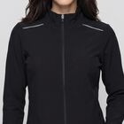 Women's Black Stand Collar Windbreaker Jacket, Black, small