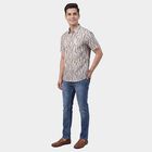 Men's Beige Cotton Classic Collar Casual Shirt, गहरा पीला, small