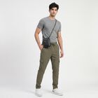 Men's Olive Green Slim Fit Cargo Jogger, ओलिव, small