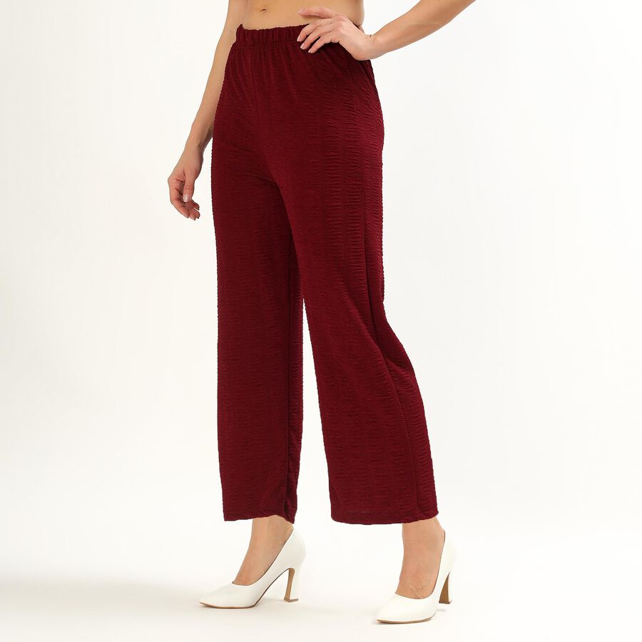 Women's Wine Relaxed Fit Elastic Waist Harem Pants, Wine, large