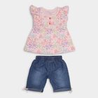 Infants' 100% Cotton Capri Set , हल्का गुलाबी, small