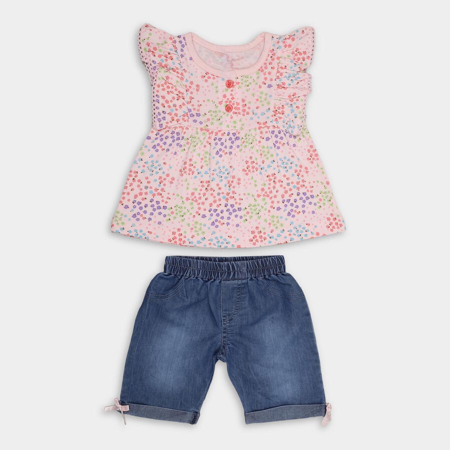 Infants' 100% Cotton Capri Set , हल्का गुलाबी, large