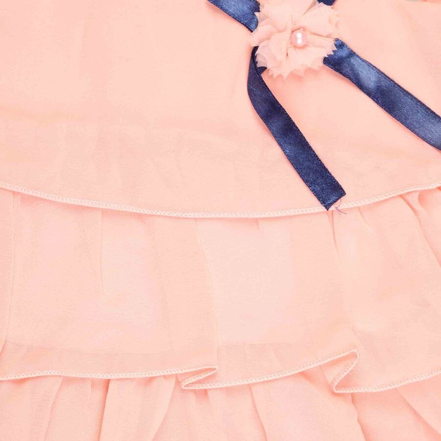 Solid Skirt Top Set, Peach, large image number null