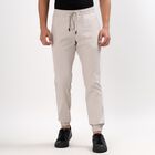 Men's 100% Cotton Slim Fit Casual Trousers , Silver, small image number null