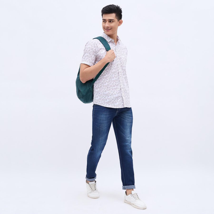 Men's White Cotton Regular Collar Casual Shirt, White, large image number null