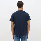 Men's Deep Midnight Navy Blue Cotton Round Neck Casual T-Shirt, Navy Blue, small image number null