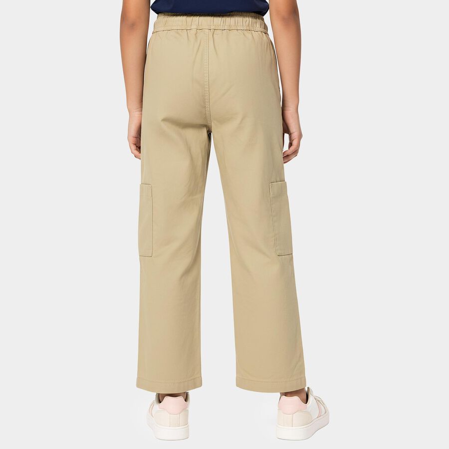 Girls Beige Cargo Fit Utility Jeans, Beige, large