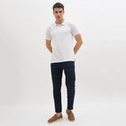 Men's Slim Fit Casual Trousers, नेवी ब्लू, small