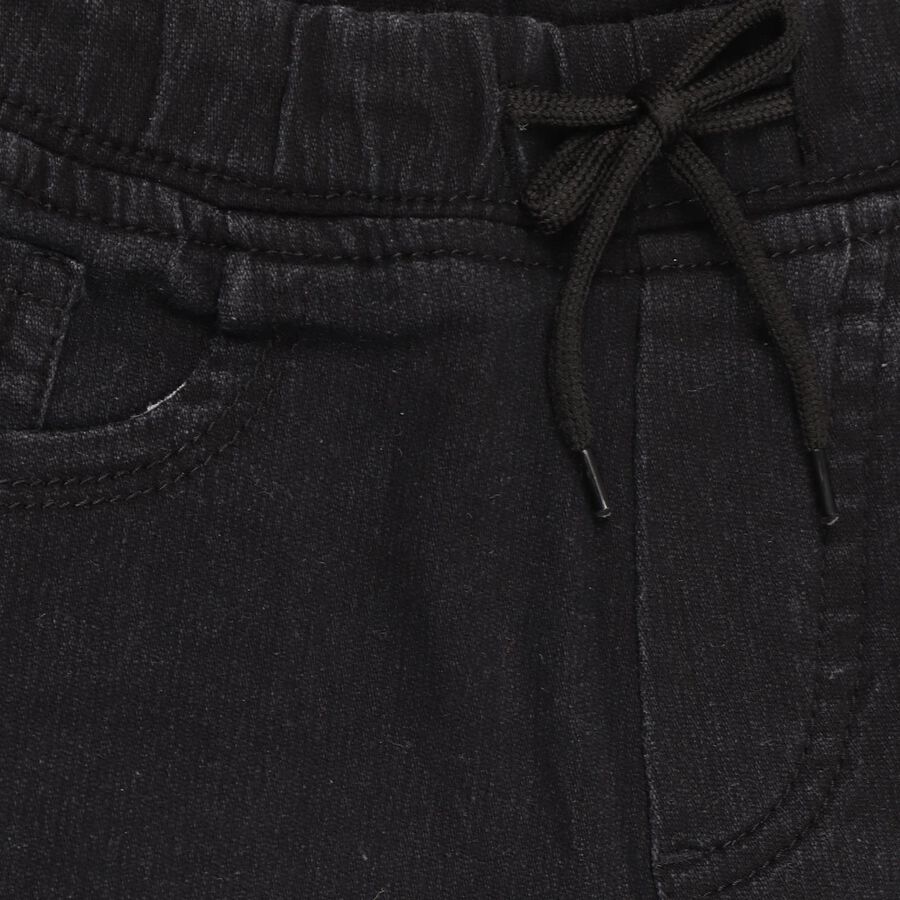 Boys' Dusty Charcoal Black Slim Fit Basic Jeans, Black, large image number null