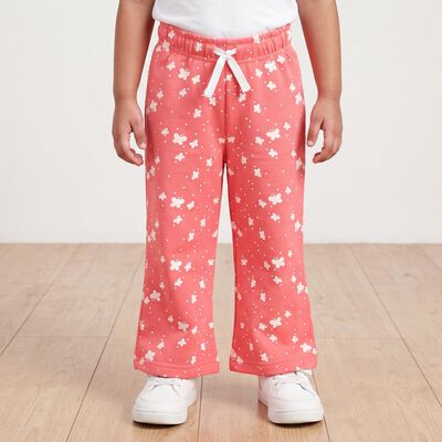 Girls' Coral Straight Fit Butterfly Printed Pyjama