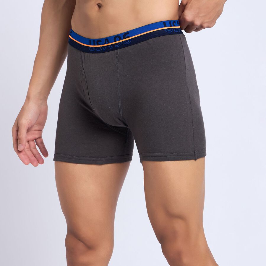Men's 100% Cotton Trunks, गहरा ग्रे, large image number null