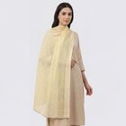 Women's Beige Cotton Embroidered Dupatta, Beige, small