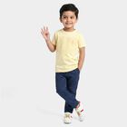 Boys Yellow Cotton Round Neck Regular Boys T-Shirt, Yellow, small