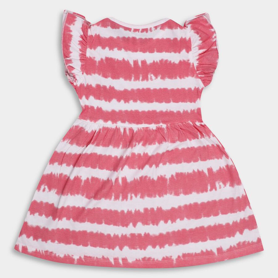 Girls' 100% Cotton Frock, Coral, large image number null