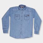 Boys Light Blue Full Sleeve Classic Casual Shirt, Light Blue, small image number null
