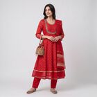 Women's Red Embroidered Ethnic Set, Red, small