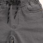 Boys' Charcoal Grey Regular Fit Jogger Jeans, Light Grey, small