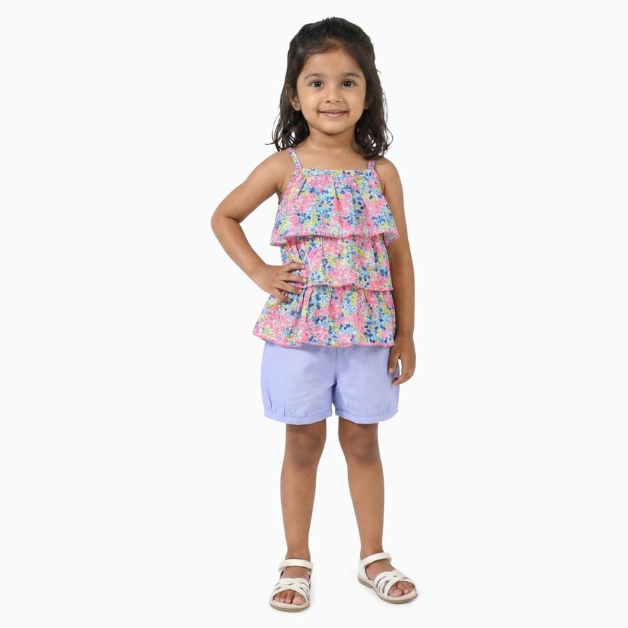 Girls' Short Set, White, large