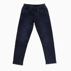 Boys' Dark Indigo Jogger Fit Elastic Waist Jeans, मध्यम नीला, small image number null