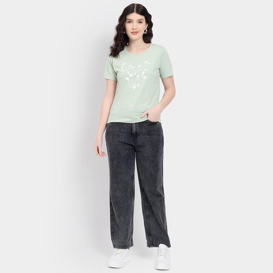 Ladies' 100% Cotton Jeans , Black, large image number null