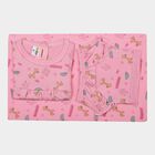 Infants Cotton Printed Baby Gift Set, Pink, small image number null