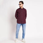 Printed Casual Shirt, Wine, small image number null