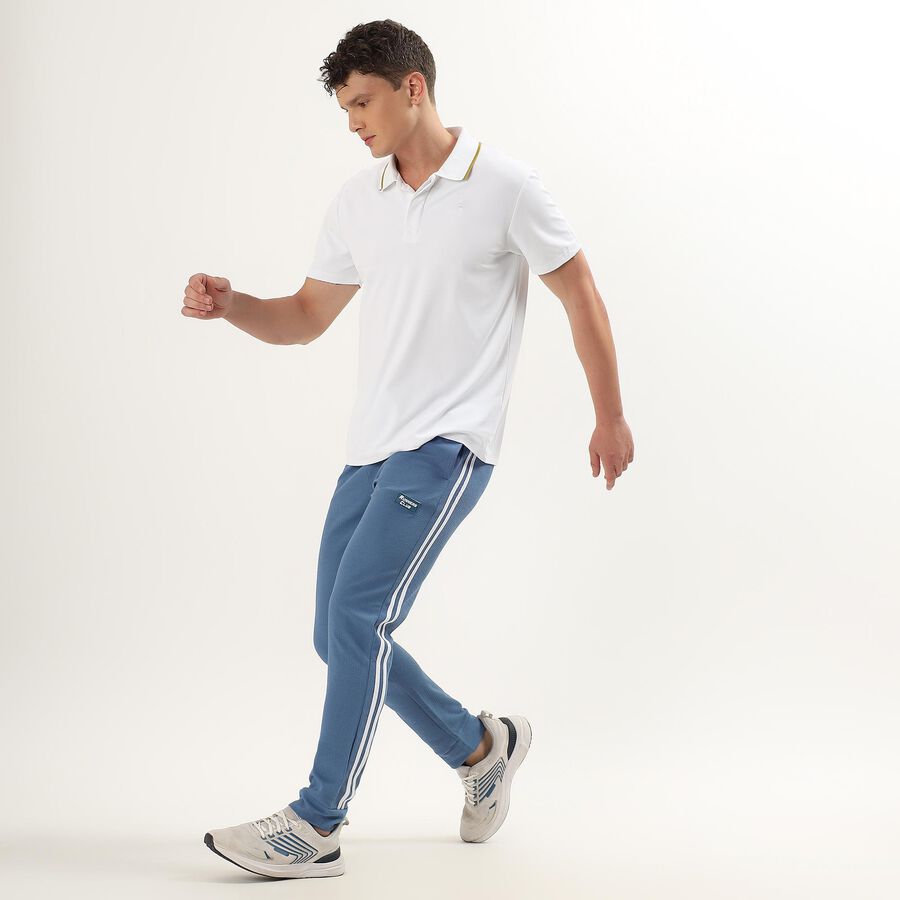 Men's Basic Track Pants, Mid Blue, large image number null