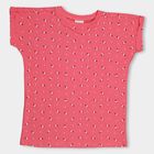 Girls' Bright Pink Cotton Crew Neck Short Sleeve T-Shirt, Pink, small image number null