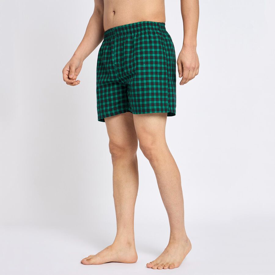 Men's 100% Cotton Boxers, Dark Green, large image number null