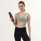 Women's Muted Sage Green Scoop Neck Athleisure Sports Bra, Light Green, small image number null