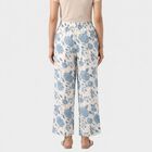 Women's Off White Regular Fit Floral Printed Palazzos, ऑफ व्हाइट, small