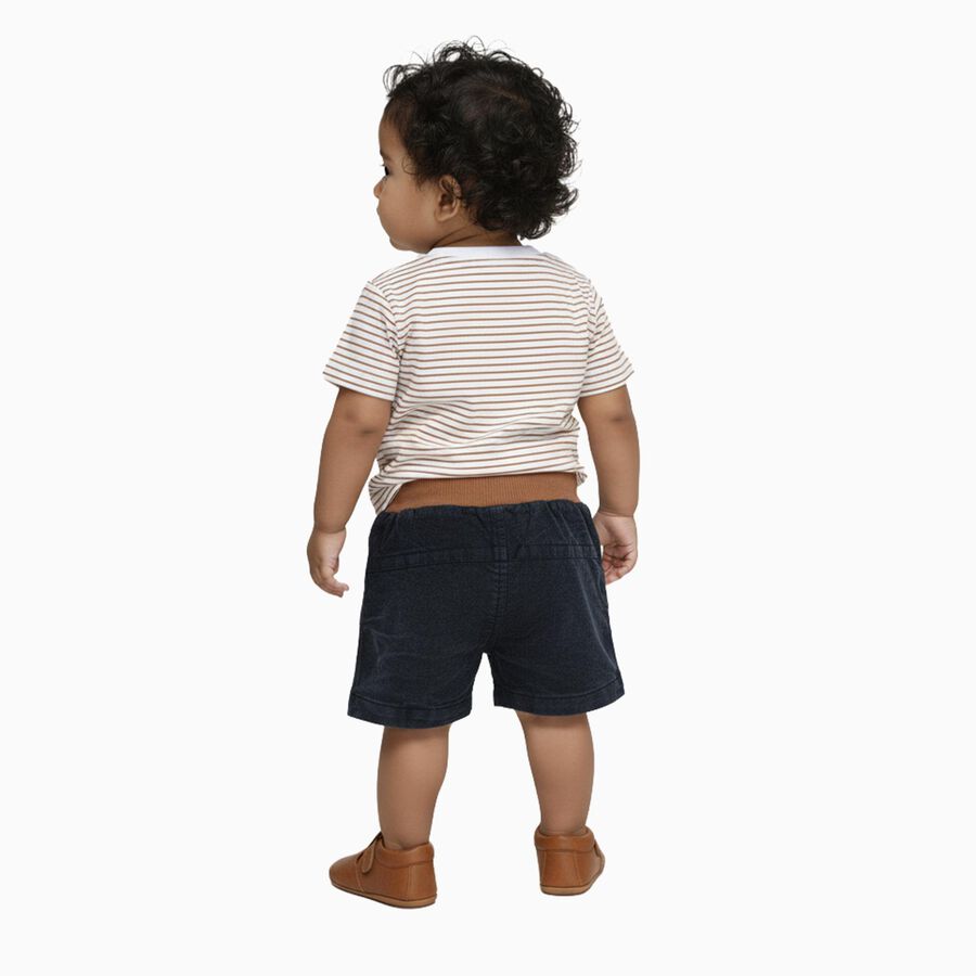 Infants' Beige Cotton Round Neck Embroidered Baba Suit, गहरा पीला, large