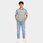 Boys Grey Crew Neck Casual Boys T-Shirt, Light Grey, small