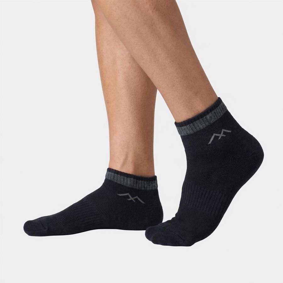 Men's Ankle Length Pack of 3 Socks ( Grey, Navy, Black ), Navy Blue, large