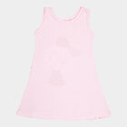Girls Printed A Line Sleeveless Frock, Pink, small image number null