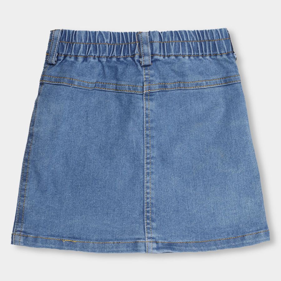 Girls' Skirt , मध्यम नीला, large image number null