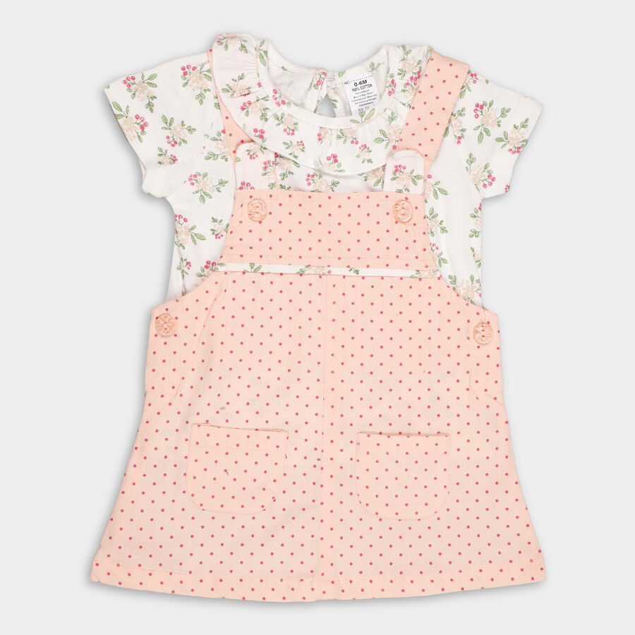 Infant Girl's 100% Cotton Top Skirt, Light Pink, large image number null