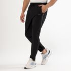 Men's Jet Black Regular Fit Side-Piped Track Pants, Black, small image number null