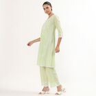 Girls Light Sage Green Cotton Embroidered Ethnic Set, Light Green, small image number null
