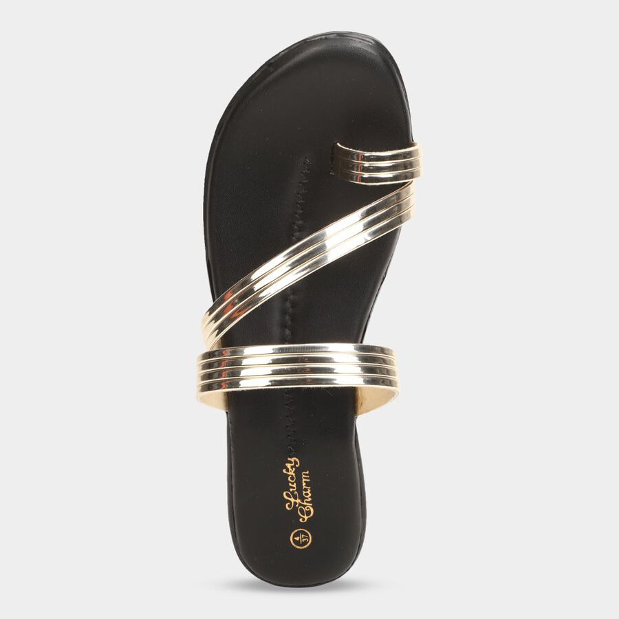 Womens Sandals, गोल्डन, large image number null