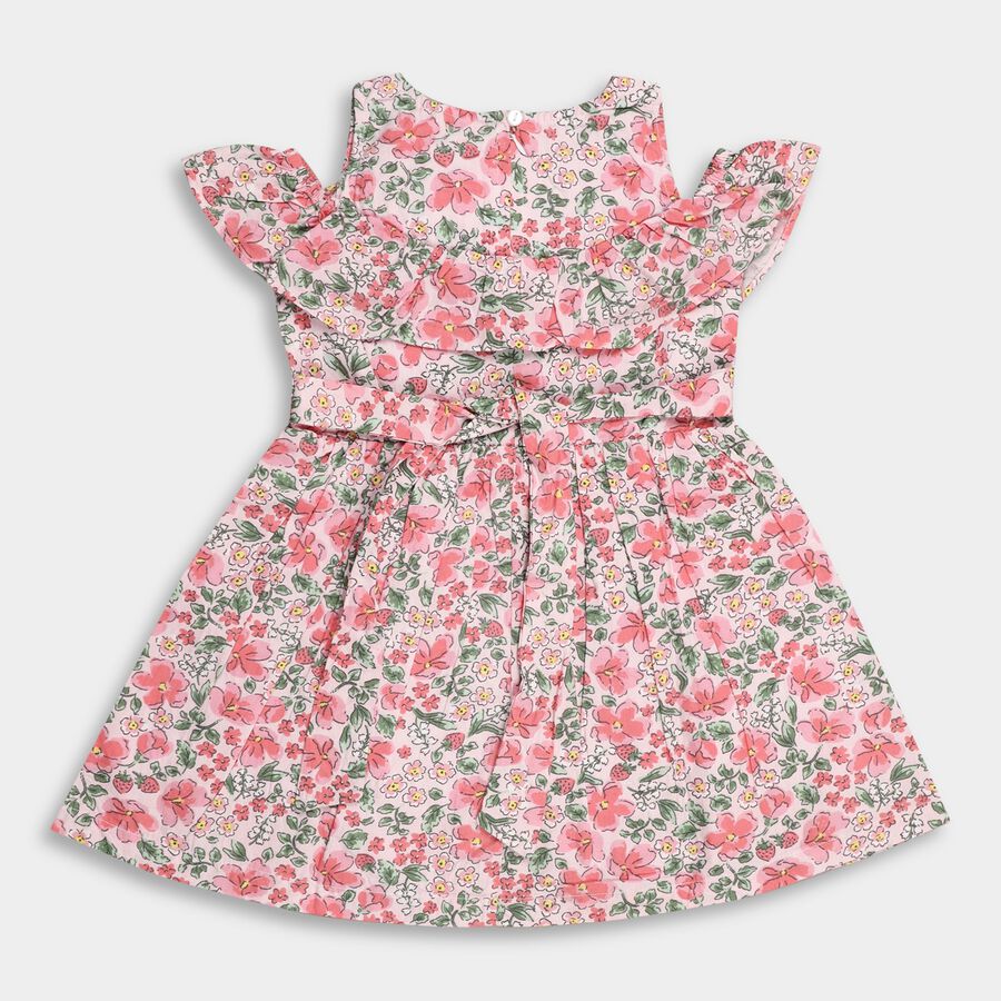 Girl's Cotton Frock, Light Pink, large image number null