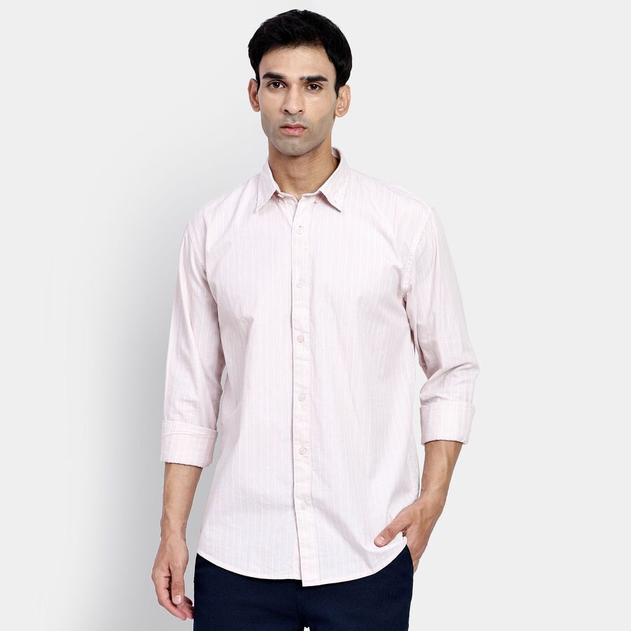 Men's 100% Cotton Casual Shirt, Peach, large image number null