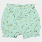 Girls' Mint Green Regular Fit Floral Ruffled Bloomer, Light Green, small