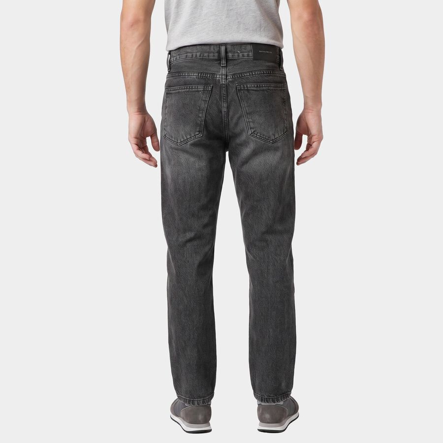 Men's Dark Grey Straight Fit Faded Jeans, गहरा ग्रे, large