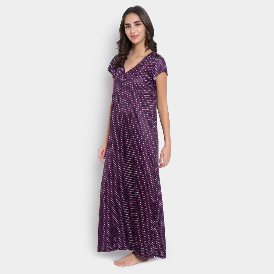 Printed Nighty, Purple, large image number null