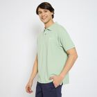 Men's Collared Half Sleeves T-Shirt , Light Green, small