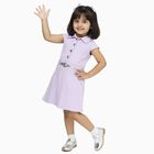 Girls' Lavender Collared A-Line Belted Frock, Purple, small image number null