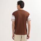 Men's Rich Chocolate Brown Round Neck Casual T-Shirt, Brown, small