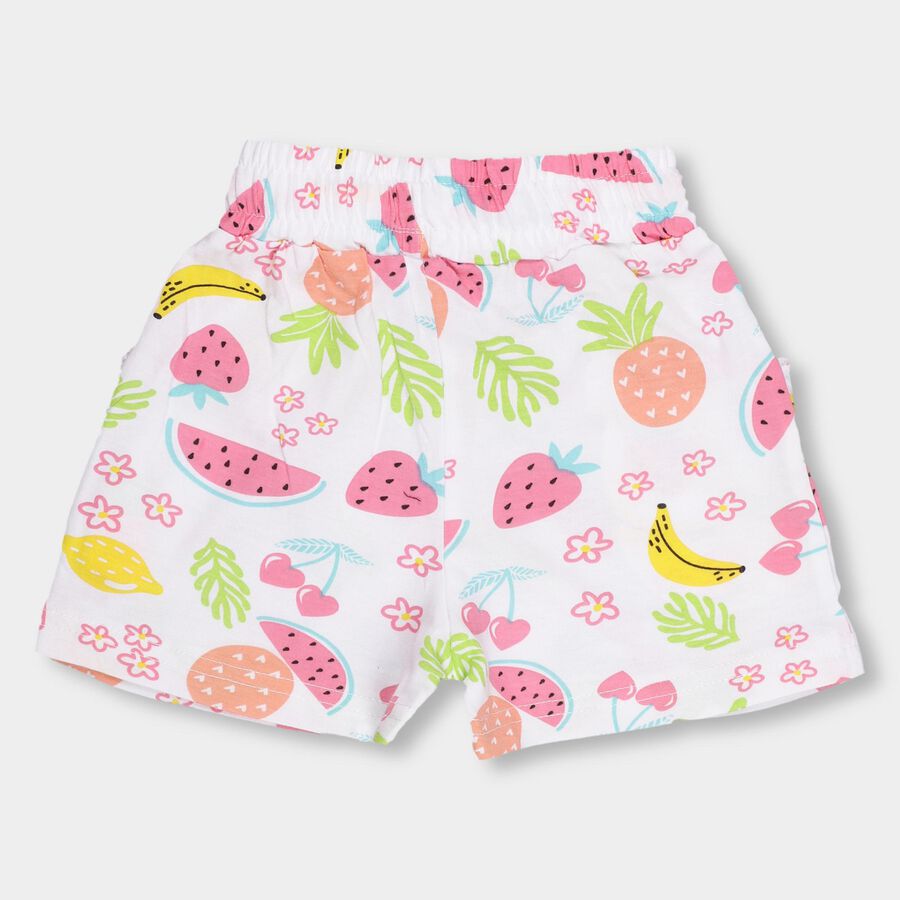 Girls' 100% Cotton Pull Ups Shorts , सफ़ेद, large image number null