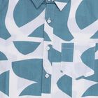 Boys' Muted Teal Blue Cotton Half Sleeve Classic Casual Shirt, मध्यम नीला, small image number null